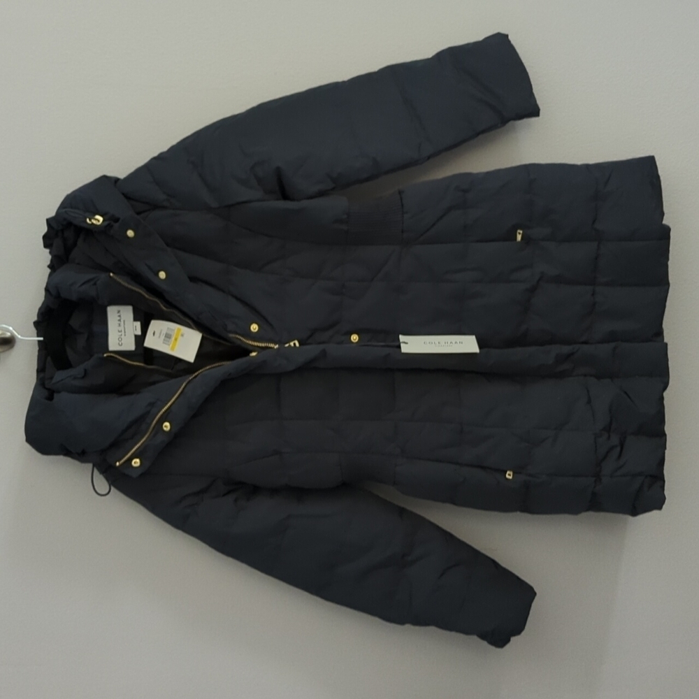 Cole Haan Navy Blue Winter Jacket. New With Tags. Size Medium. Nwt.